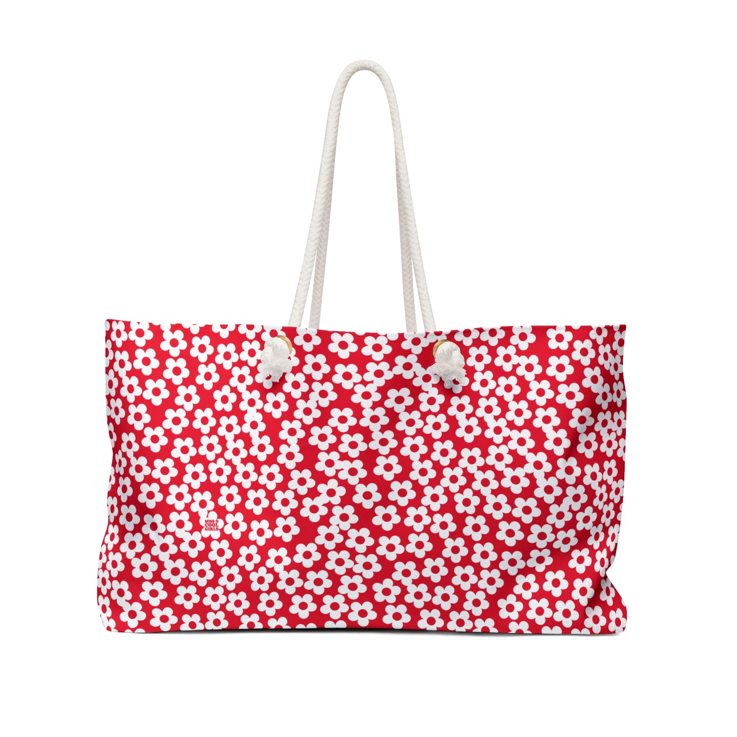 Red + White Mini Flower Weekender Bag
