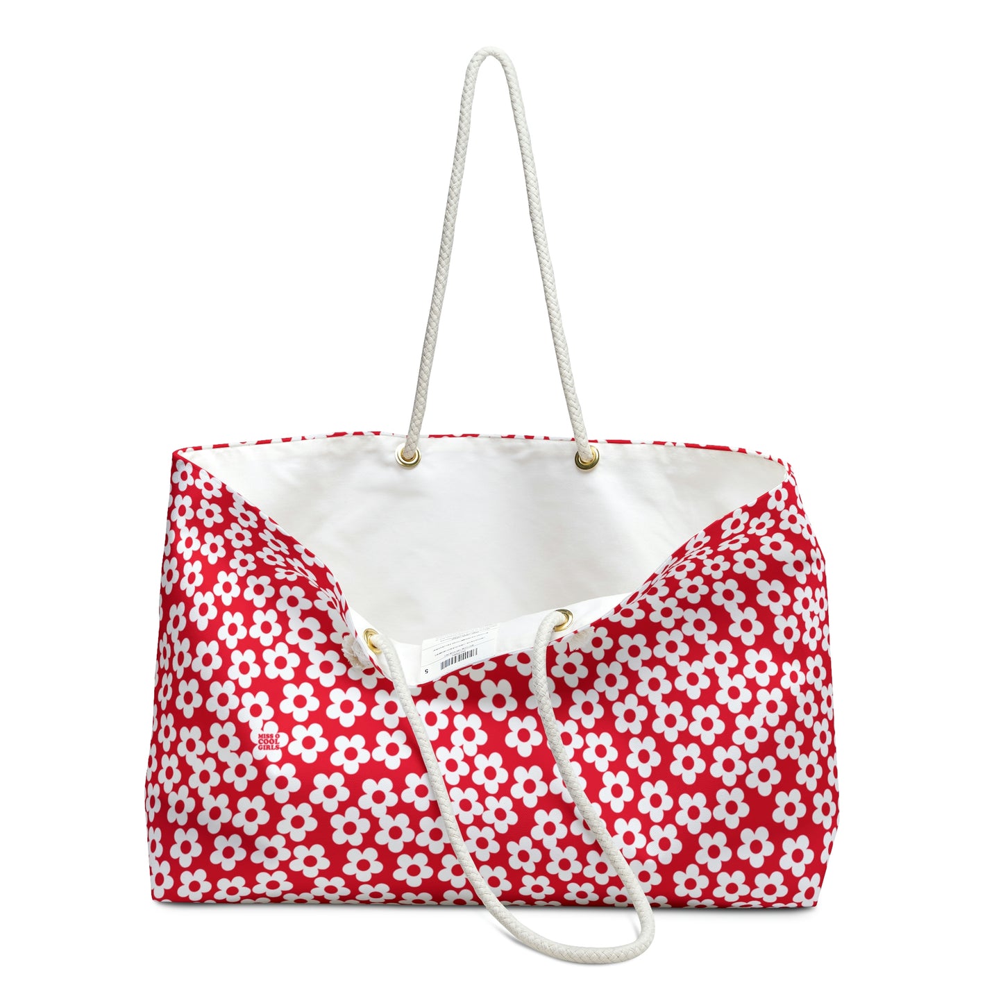 Red + White Mini Flower Weekender Bag